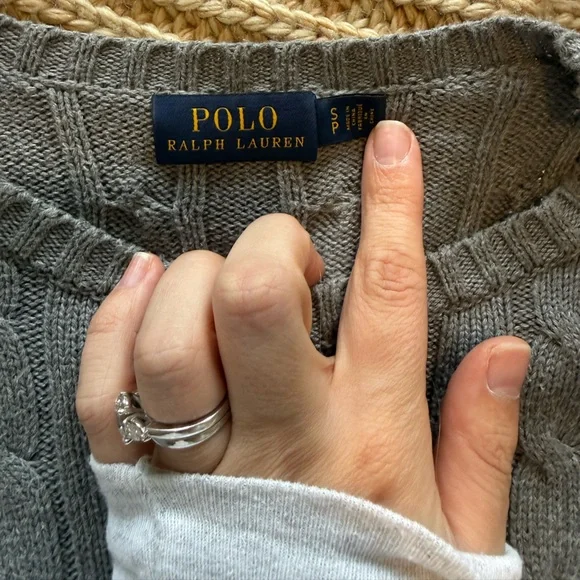 Ralph Lauren Gray Cable Knit Sweater - Picture 2 of 5